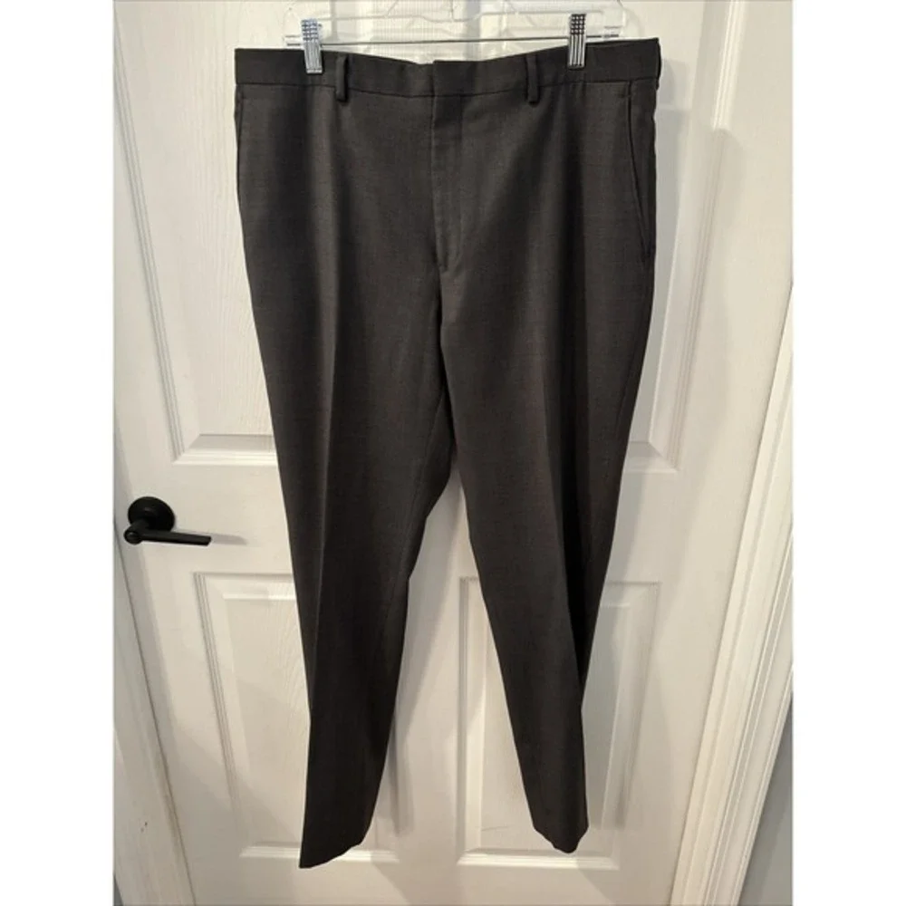 JOS A BANK Joseph 100% Wool Charcoal Flat Front Dress‎ Pants 36x33